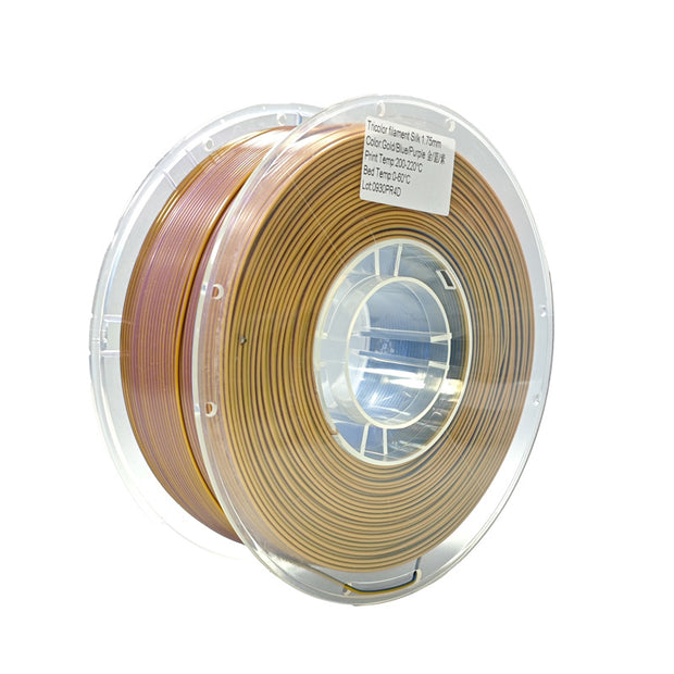 PLA Silk Gold/Blue/Purple Tricolor Filament