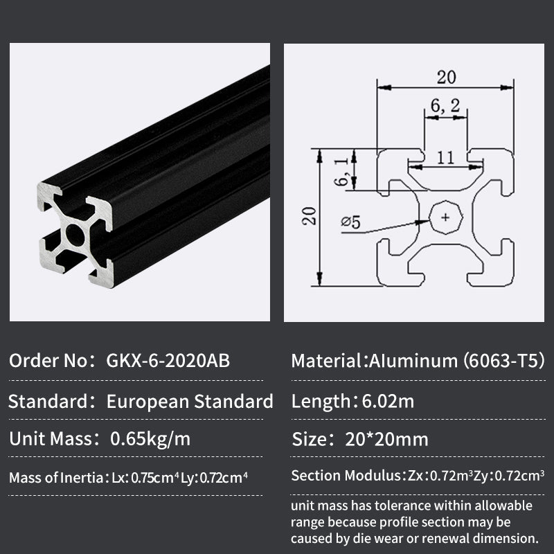 2020AB T-Slot Aluminium Extrusion Profile