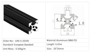 2020VB V-Slot Aluminium Extrusion Profile