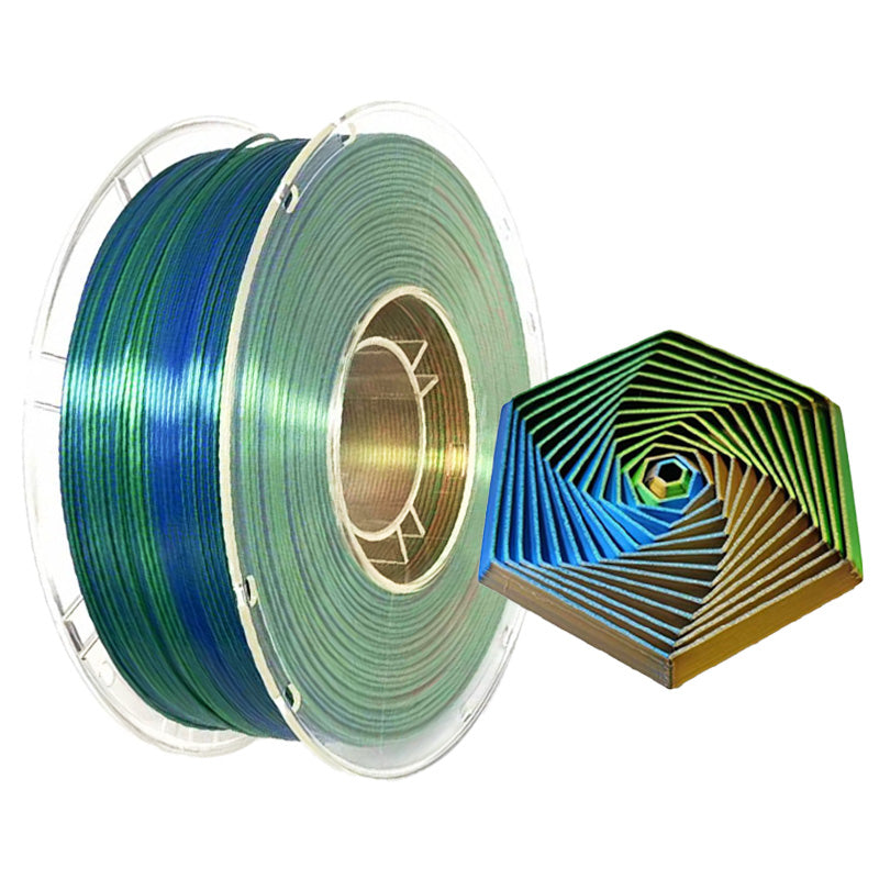 PLA Silk Orange/Blue/Green Tricolor Filament