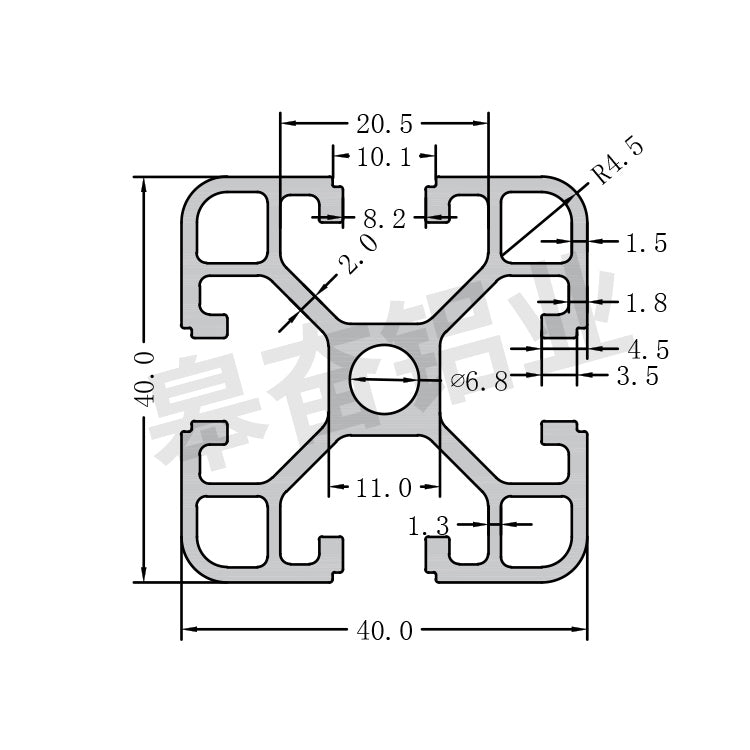 4040C T-Slot Aluminium Extrusion Profile
