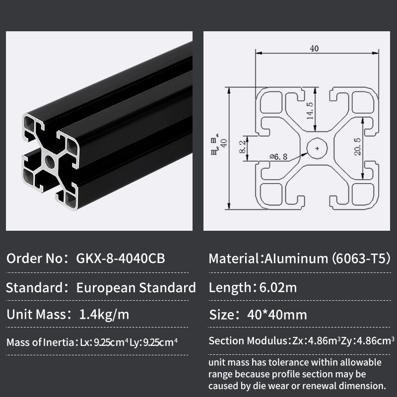 4040CB T-Slot Aluminium Extrusion Profile