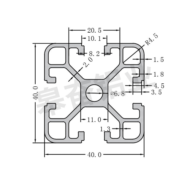 4040C T-Slot Aluminium Extrusion Profile
