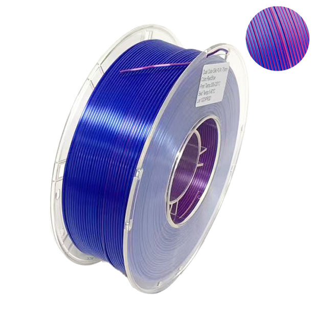 PLA Silk Red/Blue Dual Color