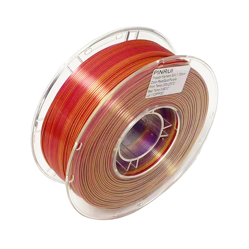 PLA Silk Red/Gold/Purple Tricolor Filament