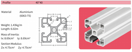4040C T-Slot Aluminium Extrusion Profile