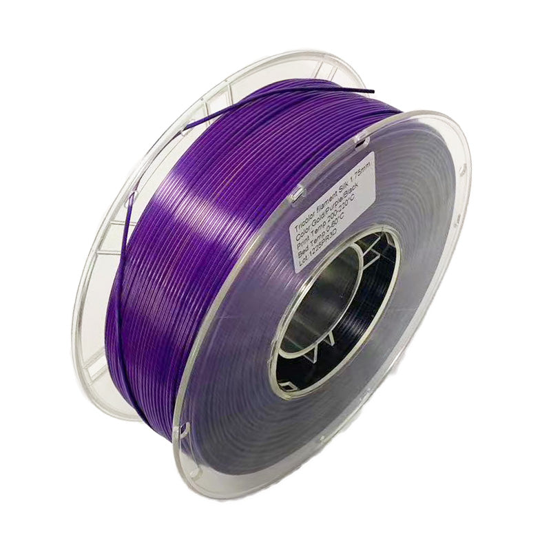 PLA Silk Gold/Purple/Black Tricolor Filament