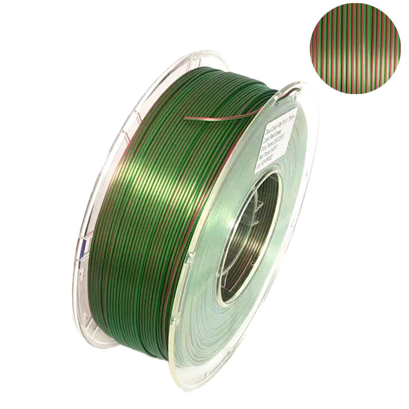 PLA Silk Red/Green Dual Color