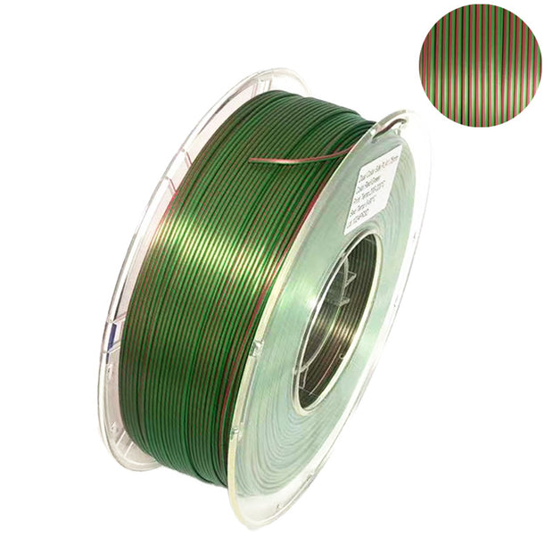 PLA Silk Red/Green Dual Color