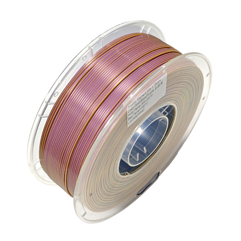 PLA Silk Gold/Blue/Purple Tricolor Filament