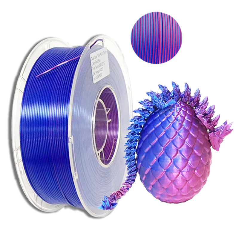 PLA Silk Red/Blue Dual Color