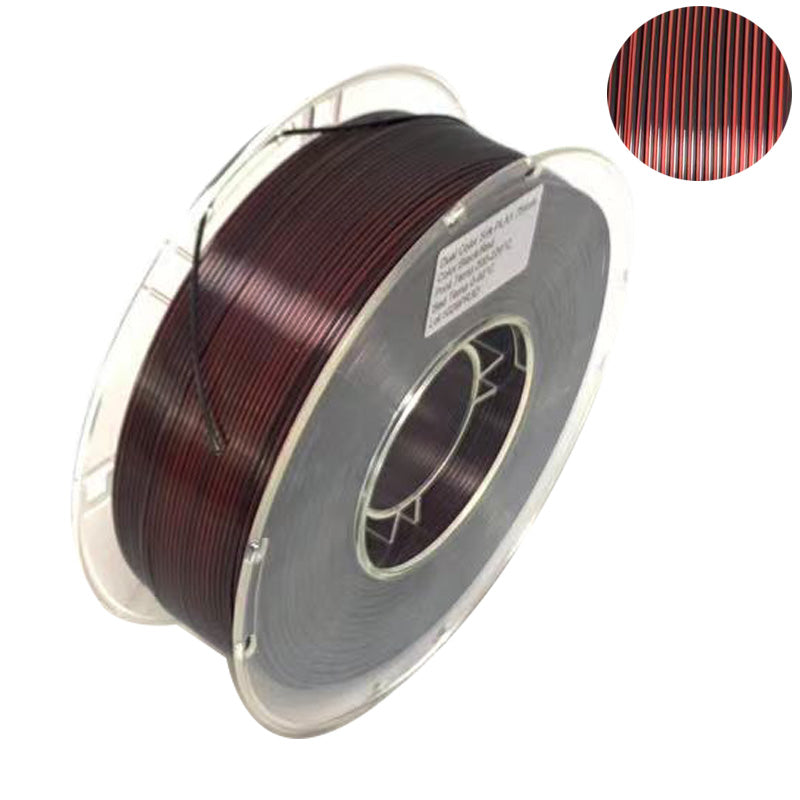 PLA Silk Black/Red Dual Color