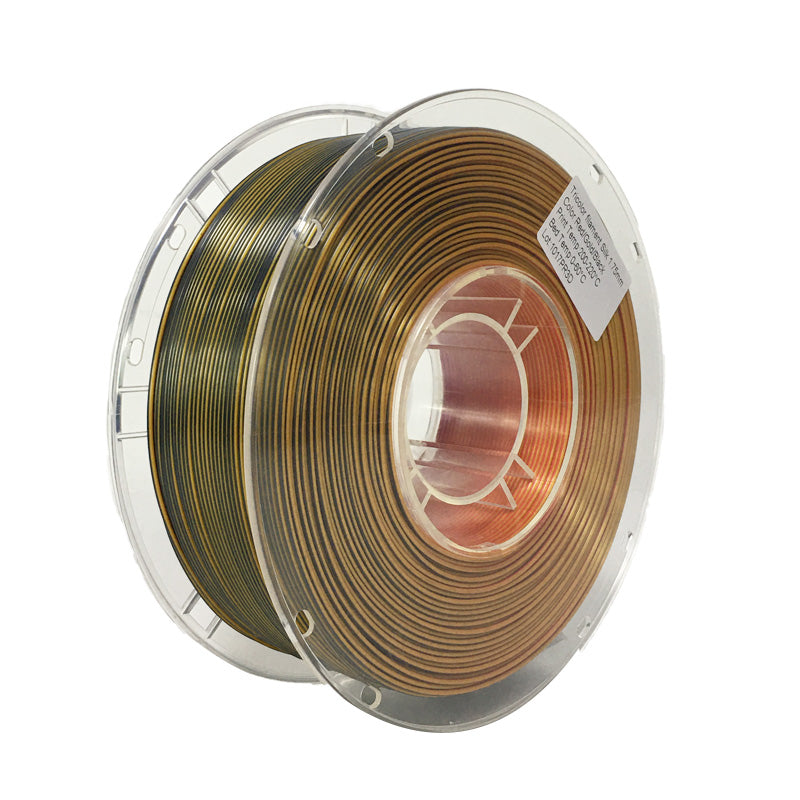 PLA Silk Red/Gold/Black Tricolor Filament