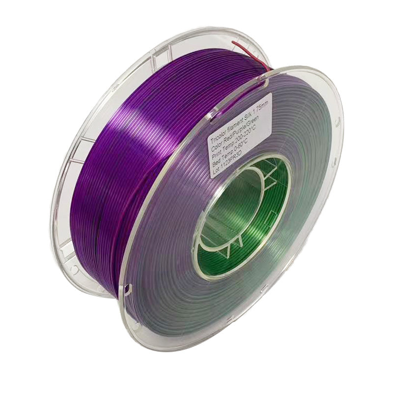PLA Silk Red/Purple/Green Tricolor Filament