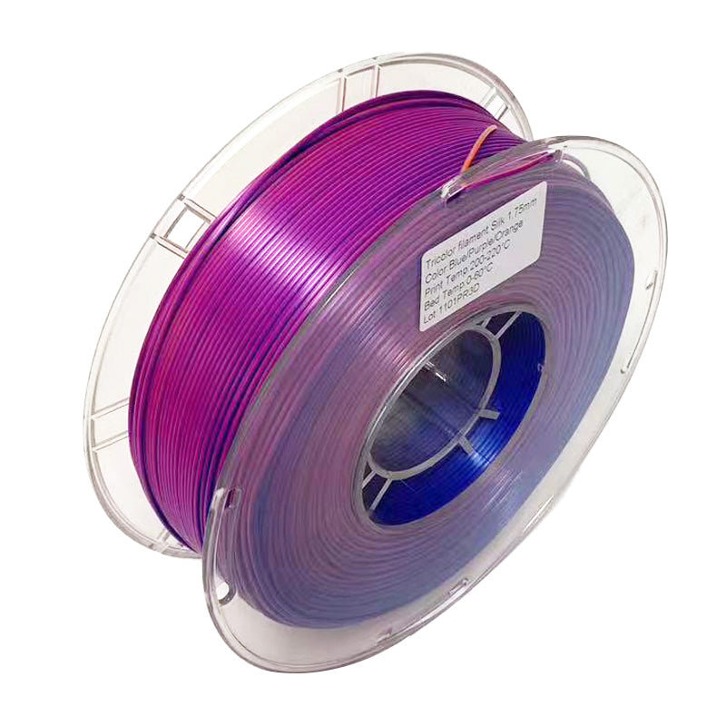 PLA Silk Blue/Purple/Orange Tricolor Filament